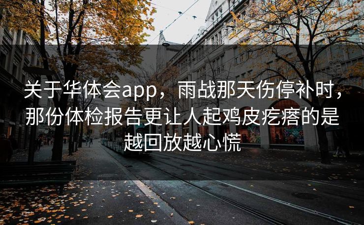 关于华体会app，雨战那天伤停补时，那份体检报告更让人起鸡皮疙瘩的是越回放越心慌