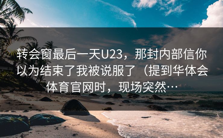转会窗最后一天U23，那封内部信你以为结束了我被说服了（提到华体会体育官网时，现场突然…