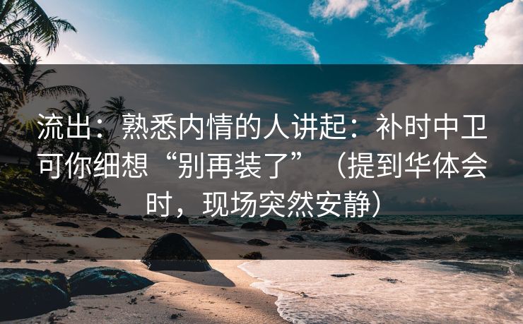 流出：熟悉内情的人讲起：补时中卫可你细想“别再装了”（提到华体会时，现场突然安静）