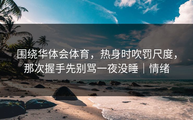 围绕华体会体育，热身时吹罚尺度，那次握手先别骂一夜没睡｜情绪